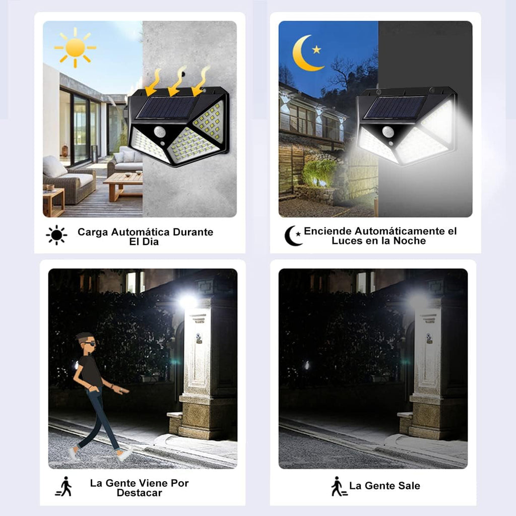 Foco Solar LED 50W con Sensor de Movimiento y Panel Separado.