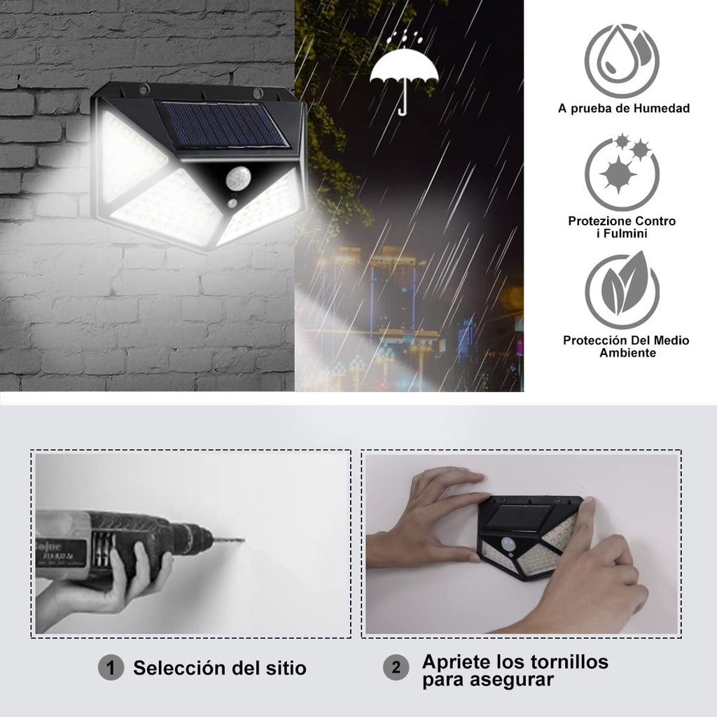 Foco Solar LED 50W con Sensor de Movimiento y Panel Separado.