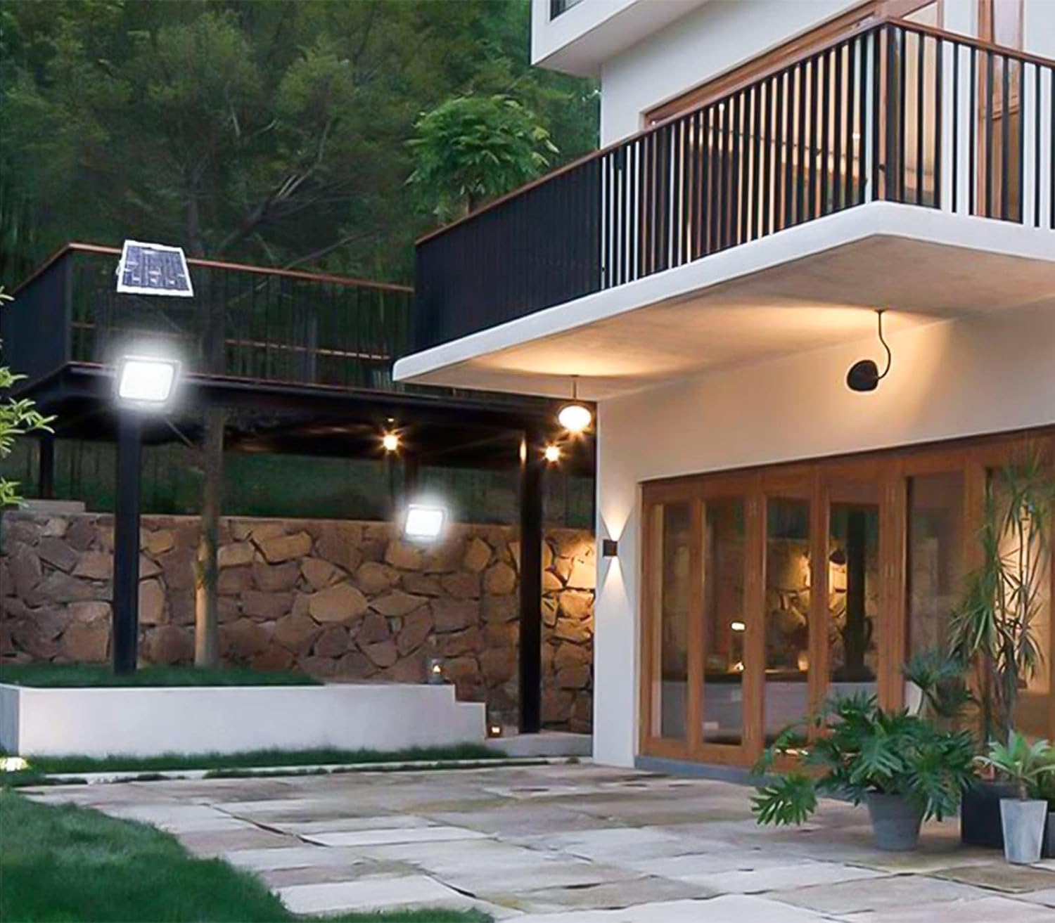 Foco Solar LED 50W con sensor de movimiento y panel solar separado