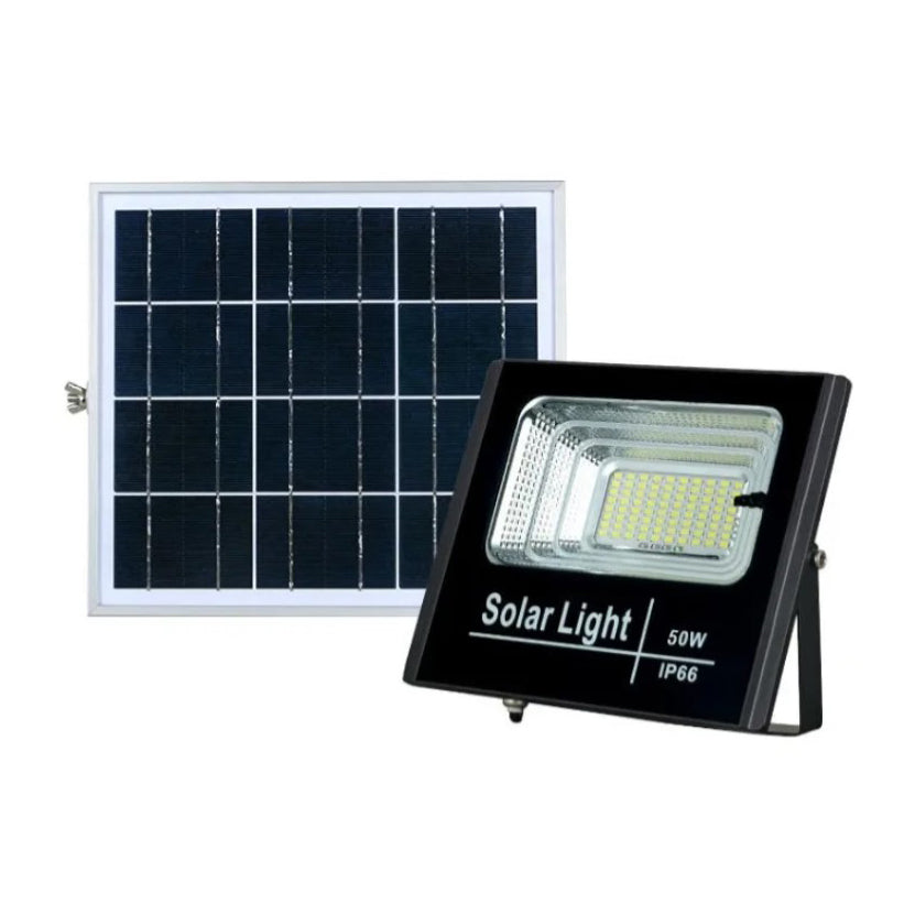 Foco Solar LED 50W con sensor de movimiento y panel solar separado